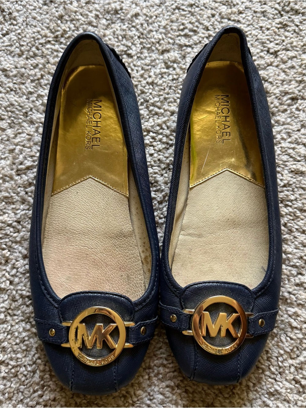 Michael Kors Fulton Moc Navy Flats - Picture 2 of 11